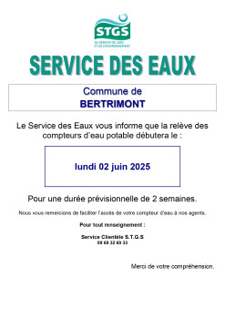 Relève des compteurs d'eau par STGS