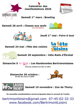 Calendrier Bertrimont loisirs Calendrier Bertrimont loisirs