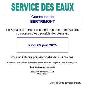 Relève des compteurs d'eau par STGS