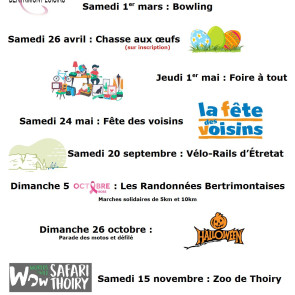 Calendrier Bertrimont loisirs